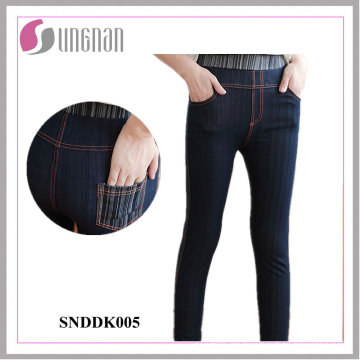 2015 bequeme Damen hohe Taille gefälschte Jeans Leggings (SNDDK005)